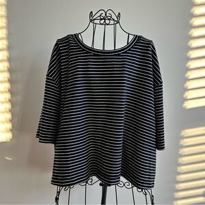 Maeve by Anthropologie Black and White Striped Women’s Top